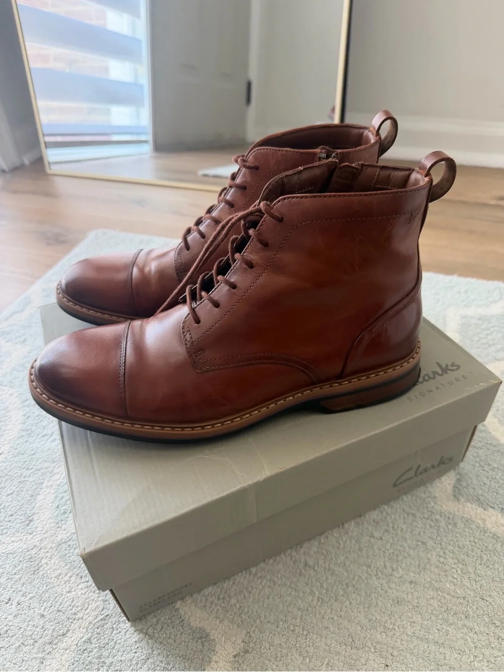Clarks Men's Tan Leather Chukka Lace-Up Boots